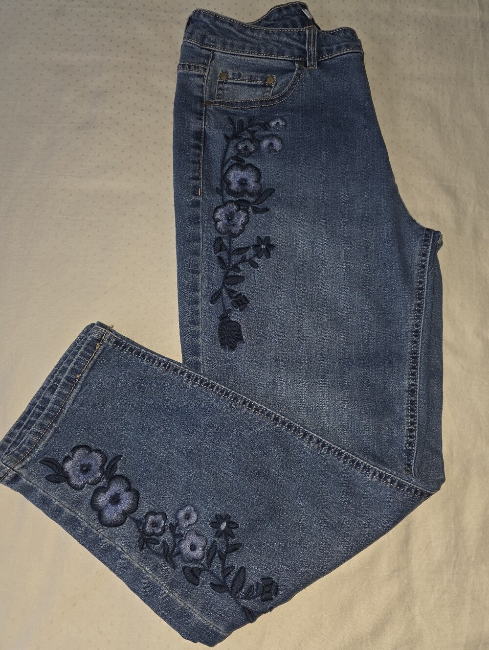 Rachel Zoe Blue Embroidered  Jeans Sz 8